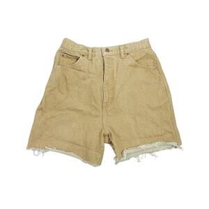 Vintage 90s Lands End tan denim high rise jean shorts 28"